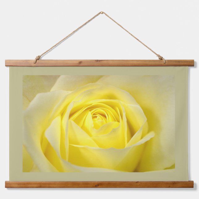 Yellow Rose Closeup Hanging Tapestry (Front)