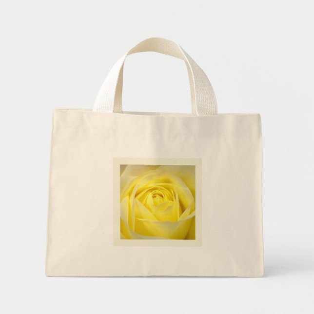 Yellow Rose Closeup Mini Tote Bag (Front)