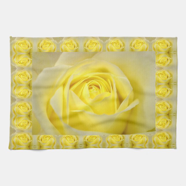 Yellow Rose Closeup Tea Towel (Horizontal)