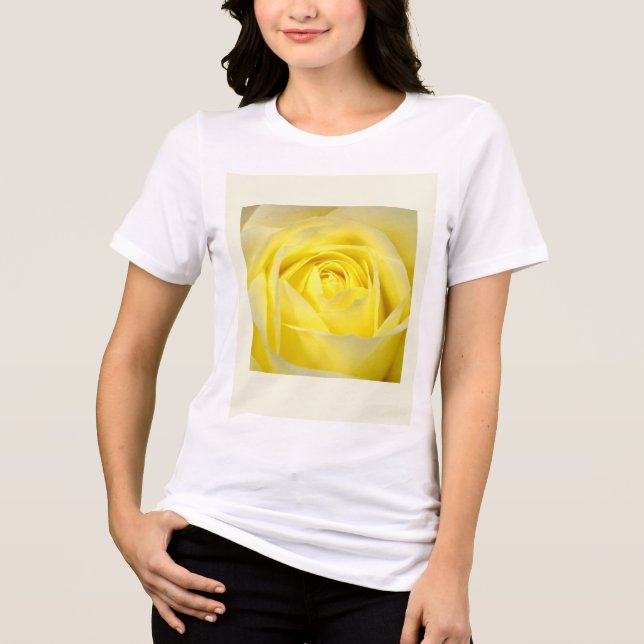 Yellow Rose Closeup Tri-Blend Shirt (Front)