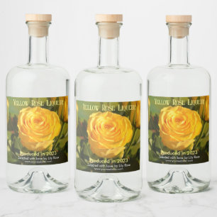 Yellow Rose Customised Liquor Bottle Label