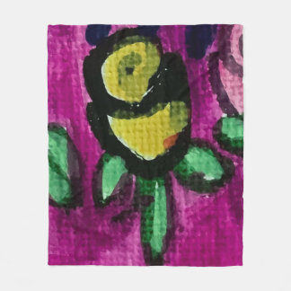 Yellow Rose Fleece Blanket