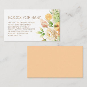 Yellow Rose Floral  Baby Shower Books for Baby Enclosure Card