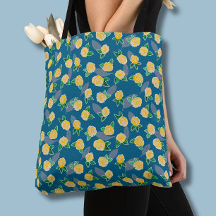Yellow Rose Floral Botanical Tote Bag
