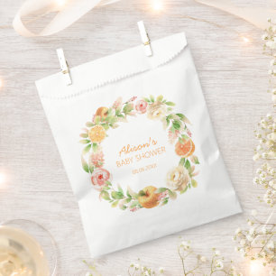 Yellow Rose Floral Greenery Girl Baby Shower Favour Bags