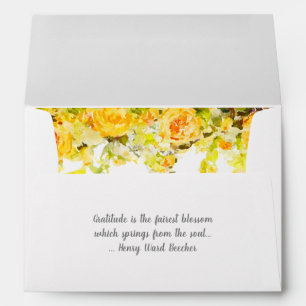 Yellow Rose Floral Spray Envelope
