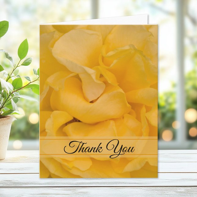 Yellow Rose Floral Thank You Card (Creator Uploaded)