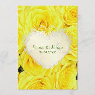 Yellow Rose Floral Wedding Invitation