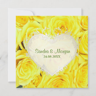 Yellow Rose Floral Wedding Invitation