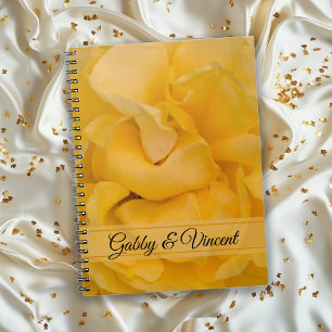 Yellow Rose Floral Wedding Notebook