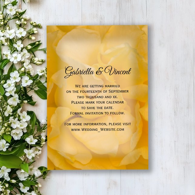Yellow Rose Floral Wedding Save the Date (Creator Uploaded)
