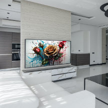 Yellow rose flower and red rose buds