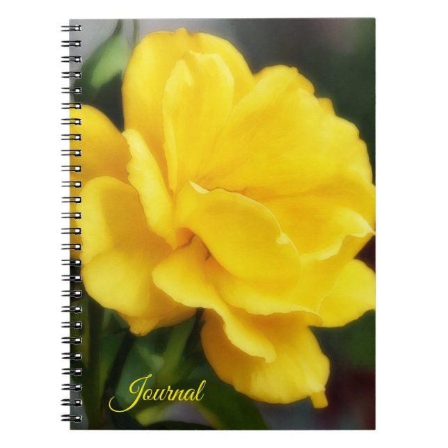 Yellow Rose Flower Art Personal Journal (Front)