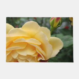 Yellow rose flower doormat