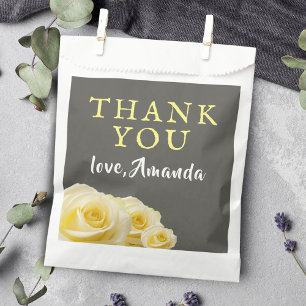 Yellow Rose Flower Floral 80th Birthday Favour Bags