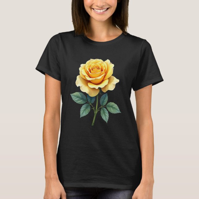 Yellow Rose Flower Gardening Gardener T-Shirt (Front)