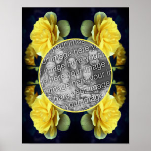 Yellow Rose Flower In Bloom Frame Add Your Photo Poster