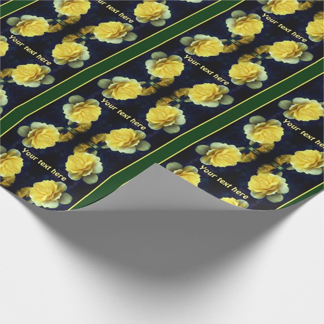Yellow Rose Flower In Full Bloom Personalised Wrapping Paper (Corner)