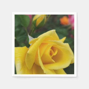 Yellow rose flower napkins
