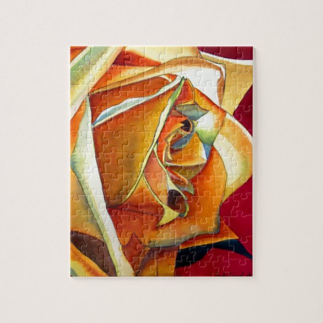 Yellow Rose flower original watercolor Art Jigsaw Puzzle (Vertical)