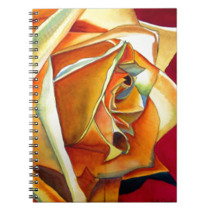 Yellow Rose flower original watercolor Art Notebook