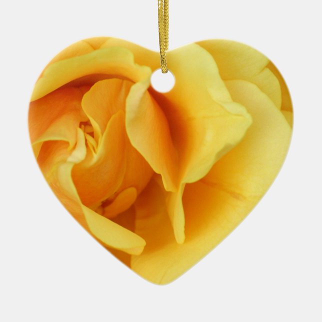 Yellow Rose Flower Ornament (Front)