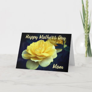 Yellow Rose Flower Personalised Mother's Day Card