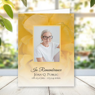 Yellow Rose Flower Petals Funeral Sympathy Thank You Card