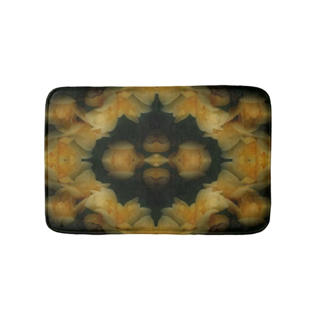 Yellow Rose Flowers Abstract Nature Bath Mat (Front)