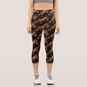 Yellow Rose Flowers Nature Art Pattern      Capri Leggings