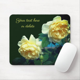 Yellow Rose Flowers Personalised Mouse Pad