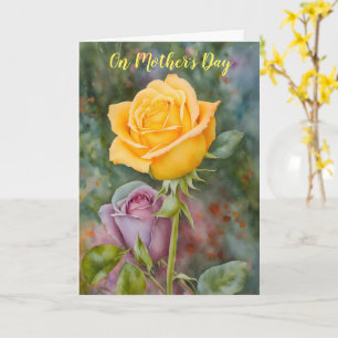 Yellow Rose Garden Floral Art Mother's Day Card