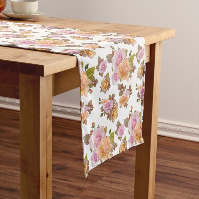 Yellow Rose Garden Short Table Runner (In Situ)