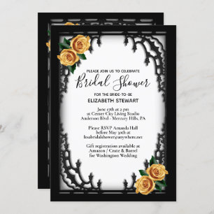 Yellow Rose Gothic Bridal Shower Invitation