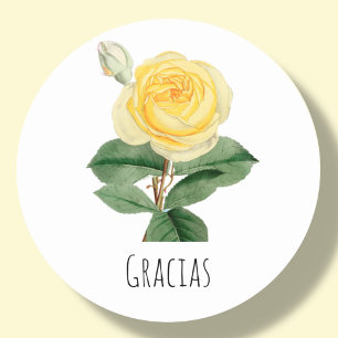 Yellow Rose Gracias    Classic Round Sticker