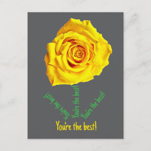 Yellow rose holiday postcard