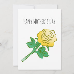Yellow Rose Illustration Card