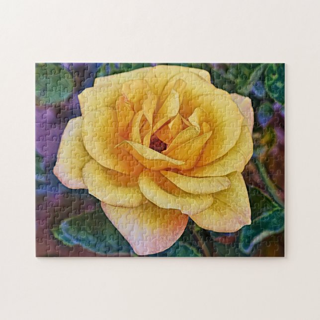 Yellow Rose in Bloom Puzzle (Horizontal)