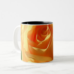 Yellow Rose in Full Bloom Two-Tone Coffee Mug