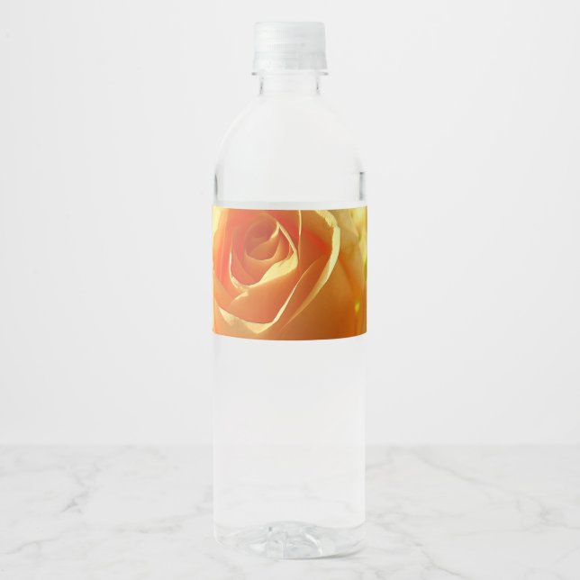 Yellow Rose in Full Bloom Water Bottle Label (Front)