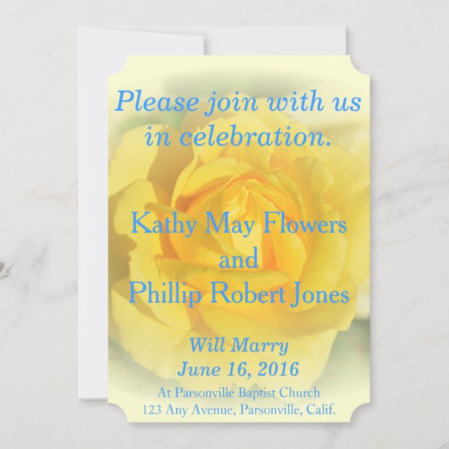 Yellow Rose Invitation (Front)