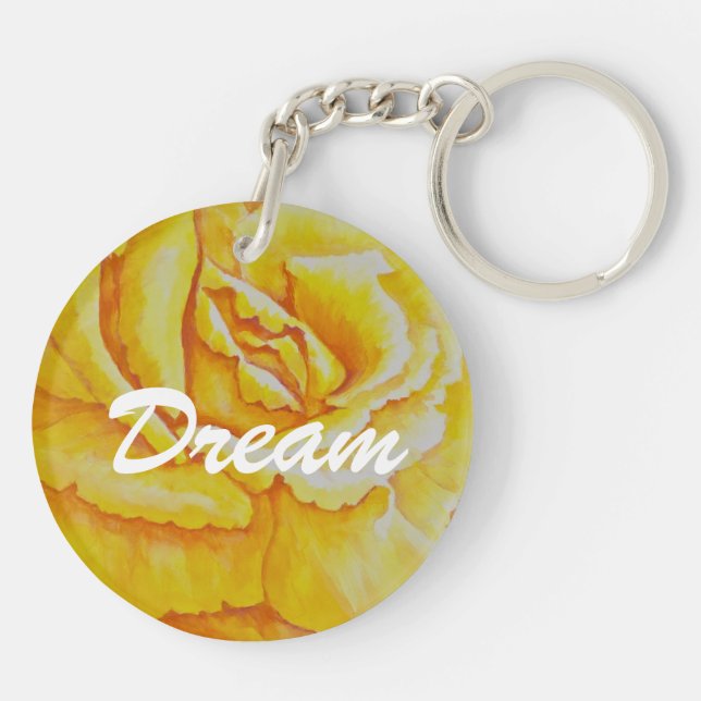 Yellow Rose Key Ring (Back)