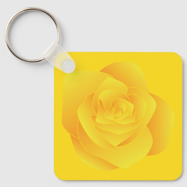 Yellow Rose Key Ring (Front)