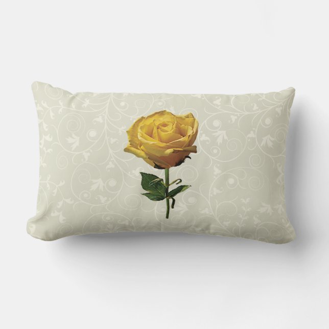 Yellow Rose Lumbar Cushion (Front)