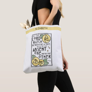 Yellow Rose Mizpah Personalised Tote Bag
