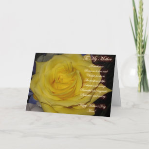 Yellow Rose Mother's Day Card