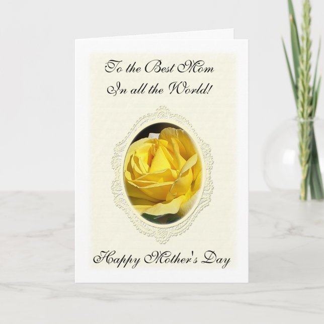 Yellow Rose Mother's Day Card (Front)