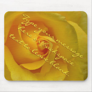 Yellow Rose Mousepad Personalised Rose Mousepad