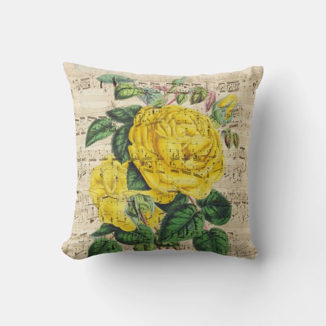 Yellow Rose Music Cushion (Front)