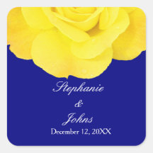 Yellow Rose Navy Blue Floral Wedding Cool Unique